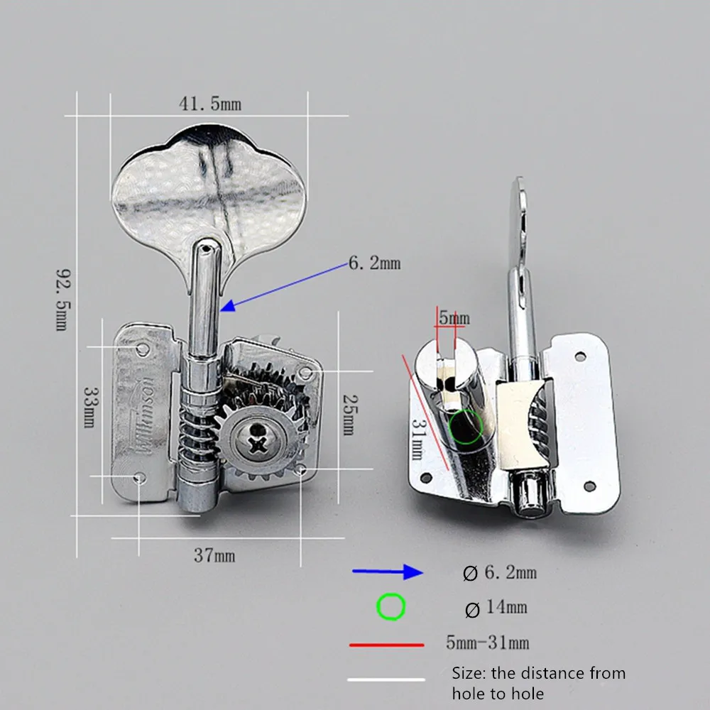 Open Frame wilkinson Electric Bass Guitar Machine Heads Tuners Guitar Tuning Pegs for Bass guitar accessories parts