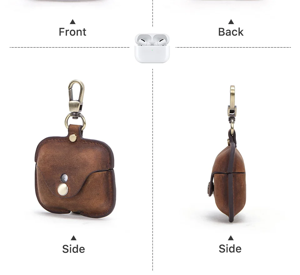 Retro-Echtlederhülle für AirPods Pro Hülle Funda Airpod Pro Ohio Bluetooth Wireless Kopfhörer Ladebox Luxus – Detail 9