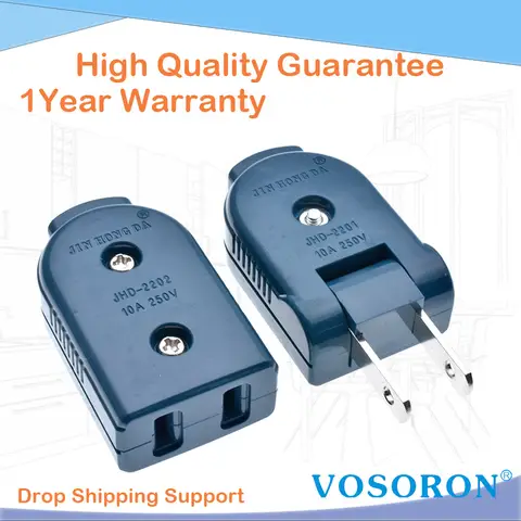 미국 미국 2 핀 AC 전원 수 플러그 암 소켓 콘센트 어댑터, 와이어 재배선 연장 코드 커넥터 미국 미국 2 핀 AC 전원 수 플러그 암 소켓 콘센트 어댑터, 와이어 재배선 연장 코드 커넥터