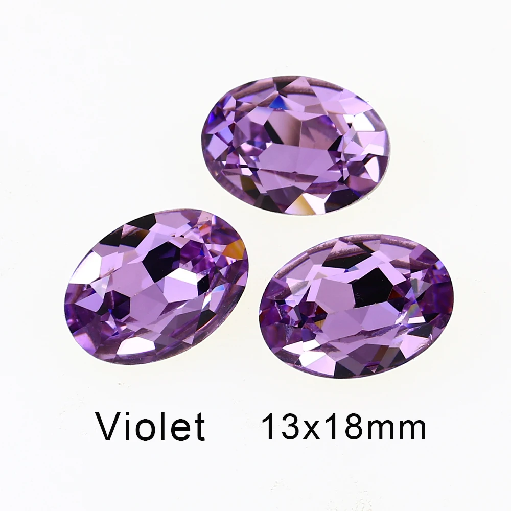 Glitter Colorful Oval K9 Glass Rhinestones Strass Crystal Pointback Nails Art  Glue On Garment For Needlework Clothes 3002