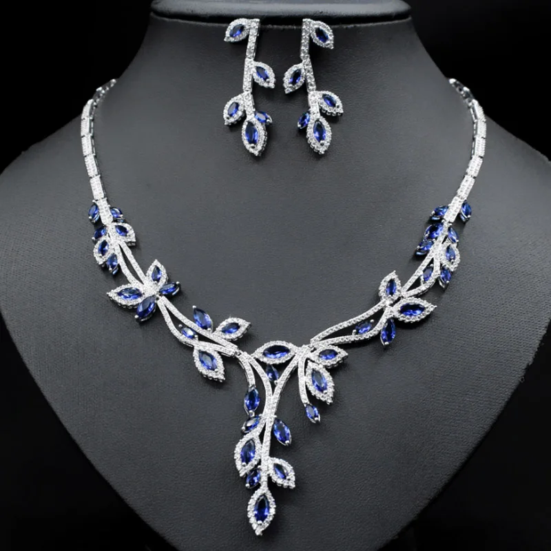 

Zlxgirl jewelry 2021 New arrival Flower shape wedding necklace and Earring jewelry sets women's fine couple jewelry sets couple