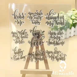 Alinacutle CLEAR STAMPS Big Love DIY Scrapbooking Card Album Papercraft Rubber Roller Transparent Silicon Stamp