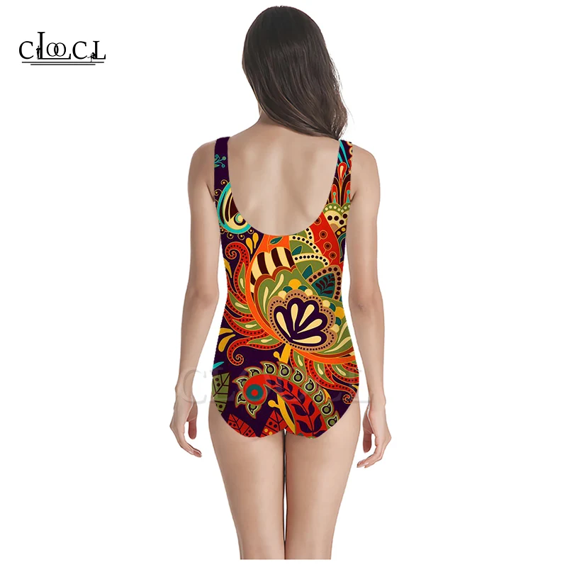 CLOOCL Newest Fashion Retro Geometric Patterns 3D Print One-piece Swimwear Women Swimming Bathing Suit Sleeveless Sexy Swimsuit