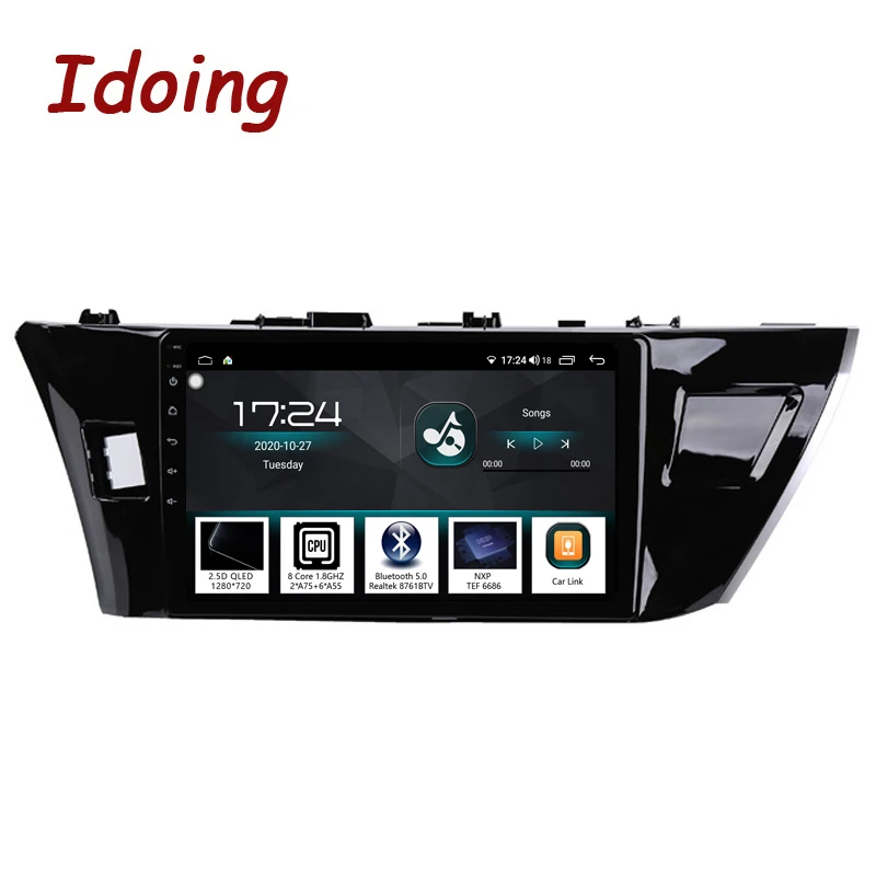 Idoing-Radio con GPS para coche, reproductor Multimedia con Android, 10,2 pulgadas, 4 GB + 64 GB, para Toyota Corolla 2014-2016, E170, E180