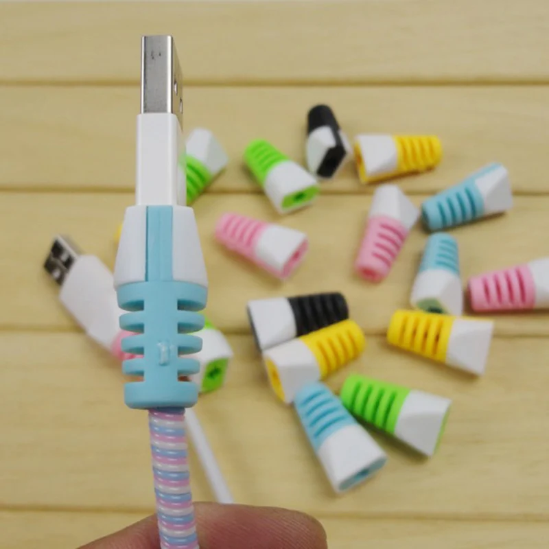 1/10pcs Cute Animal Cable Protector Kawaii Stationary Office Usb Cable Organizer Winder Wire Holder Desk Accessories