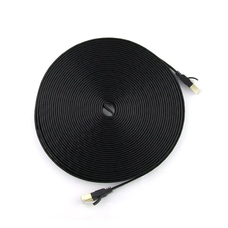 Material PVC Flat Ethernet Cable, Rede Internet Lan, Conector para PC Modem Router, 1 m, 2 m, 3 m, 5 m, 10 m, 15 m, 20 m, 30m