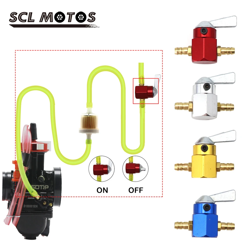 SCL MOTOS 6mm 8mm Motorcycle Accessories Carburetor Fuel Petrol Tank Gasoline Switch Valve Tap Petcock On Off Switch