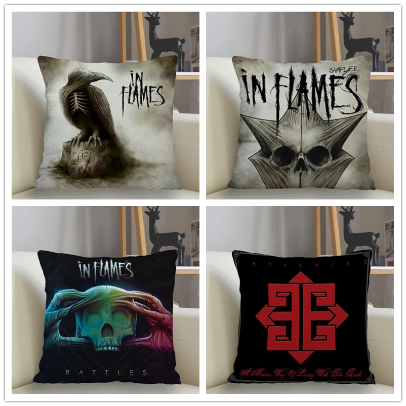 Musife Custom In Flames Pillowcase Home Decoration 45*45cm Zipper Square Pillowcase Throw Pillow Cover Drop Shipping