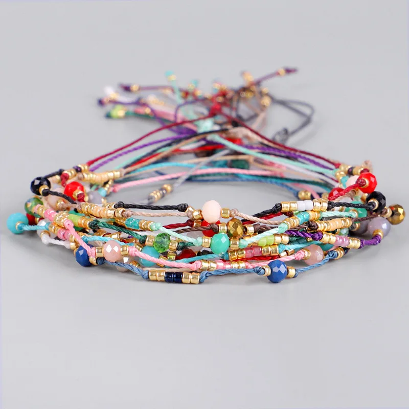 Meetvii Fashion Glass Small Beaded Bracelets for Women Thin Love MIYUKI Bracelet For Girl Gift Friendship Jewelry