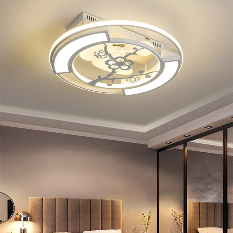 Simple Modern Ceiling Fan Lamp Living Room Restaurant Hotel Study Bedroom LED Nordic 110V 220V Ultra-Thin Decoration Luminaire