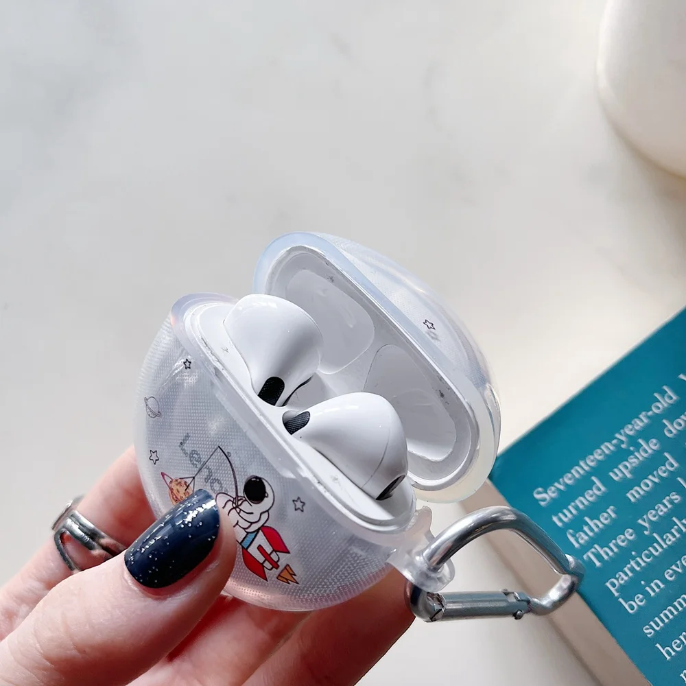 Чехол для беспроводных наушников Lenovo HT38 TWS с мультяшным астронавтом, мягкий чехол для наушников из ТПУ с зарядкой для Lenovo HT38, защитный чехол