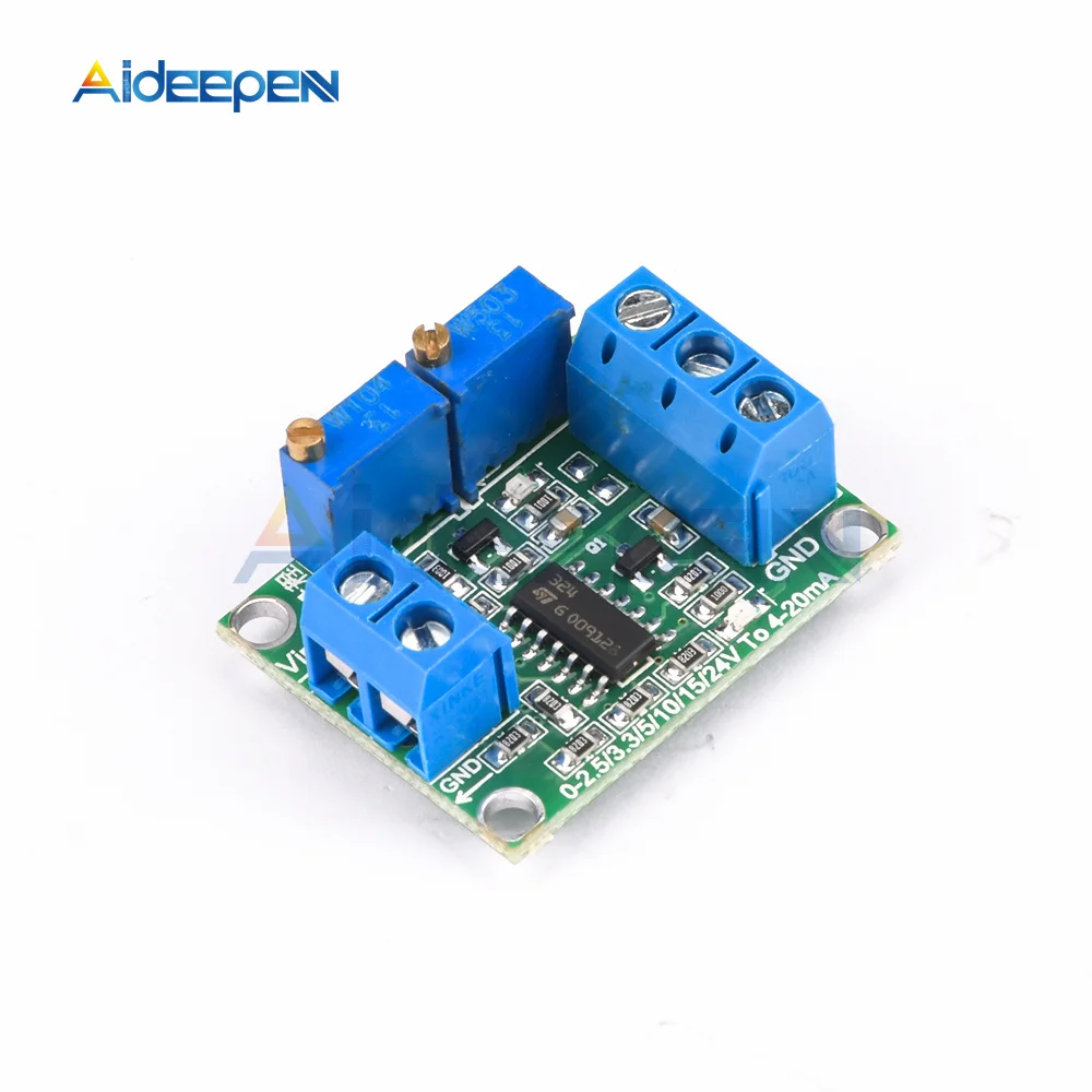 

Voltage To Current Signal Conversion Module 0-2.5V/3.3V/5V/10V/15V/24V to 4-20mA Voltage Transmitter Signal Converter Module