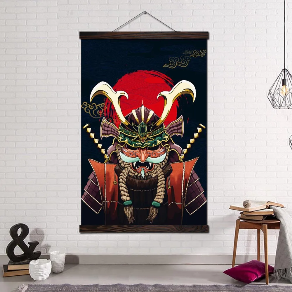 

Wall Art Decor Posters and Prints Canvas Painting Home Decor Wall Pictures for Living Room Japanese Ghost Warrior Samurai Art