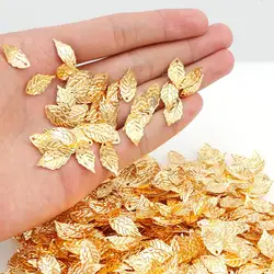 100Pieces/Lot Gold/Metal Charms Stamping Leaf Earring Charms Pendants DIY Floating Charms for Jewelry Making 10*19mm