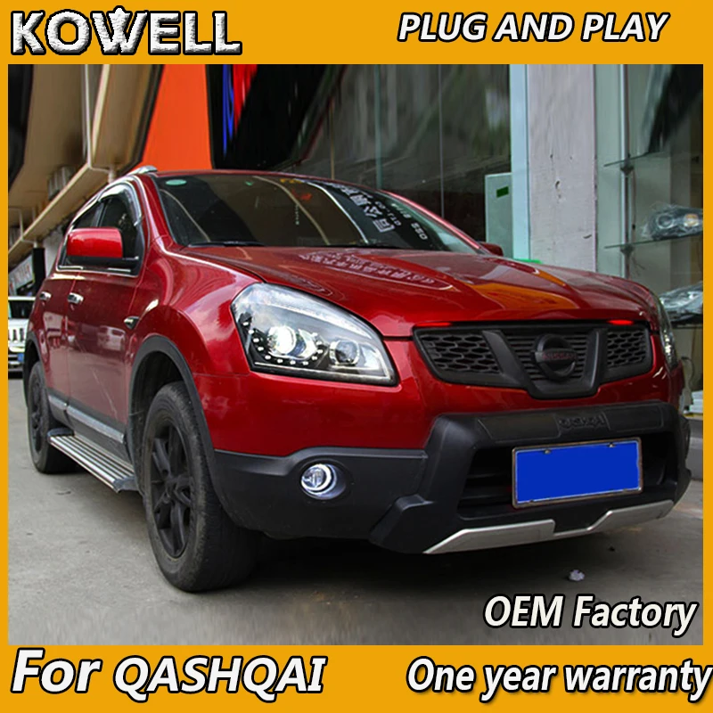 2008-2013 For Nissan Qashqai headlight car styling qashqai head lamp12 high brightness LED DRL parking bi xenon lens HID K