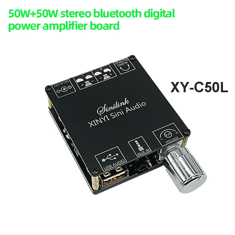 XY-C50L 3.5mm usb app mini bluetooth 5.0 50w + 50 amplificador de potência sem fio áudio digital placa estéreo bluetooth amplificador