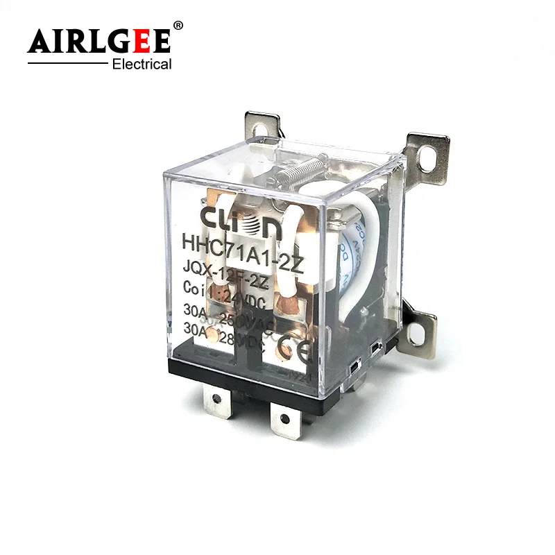 JQX-12F 2Z DC12V 24V AC220V 30A DPDT 2NC+2NC 8 Pin General Purpose Power Electromagnetic Relay HHC71A1-2Z