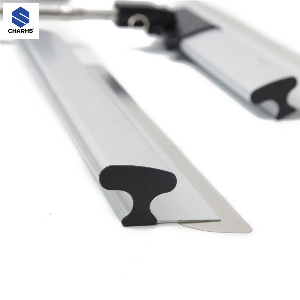 Charhs-Jeu de Lames d\'Écumage avec Manche Extensible, Spatule pour Outils Muraux de Peinture, Lame de Rechange x 3, 0.3/0.5mm, 10/24/32 Pouces