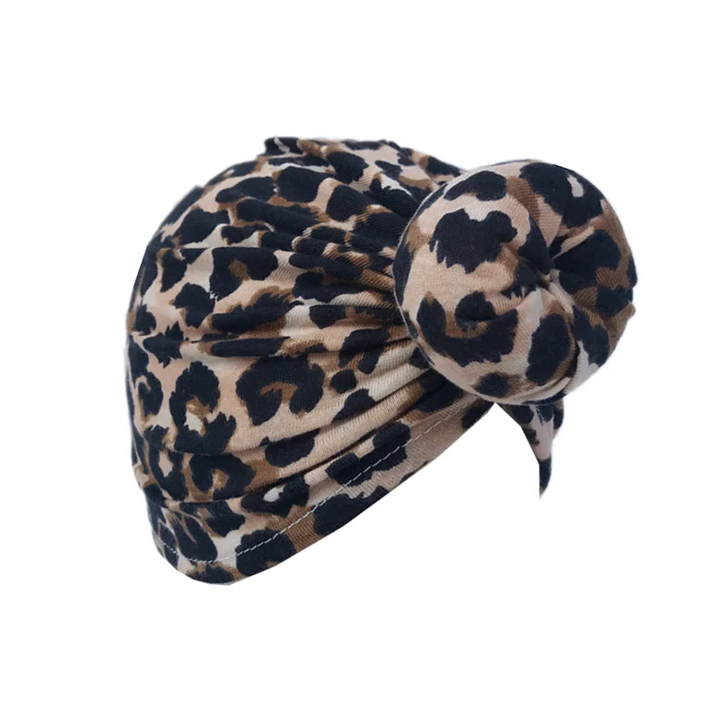 Nuova Madre Del Bambino Del Cappello Del Cotone Della Stampa Del Leopardo Turbante Cappello per I Ragazzi Delle Ragazze Protezione Del Bambino