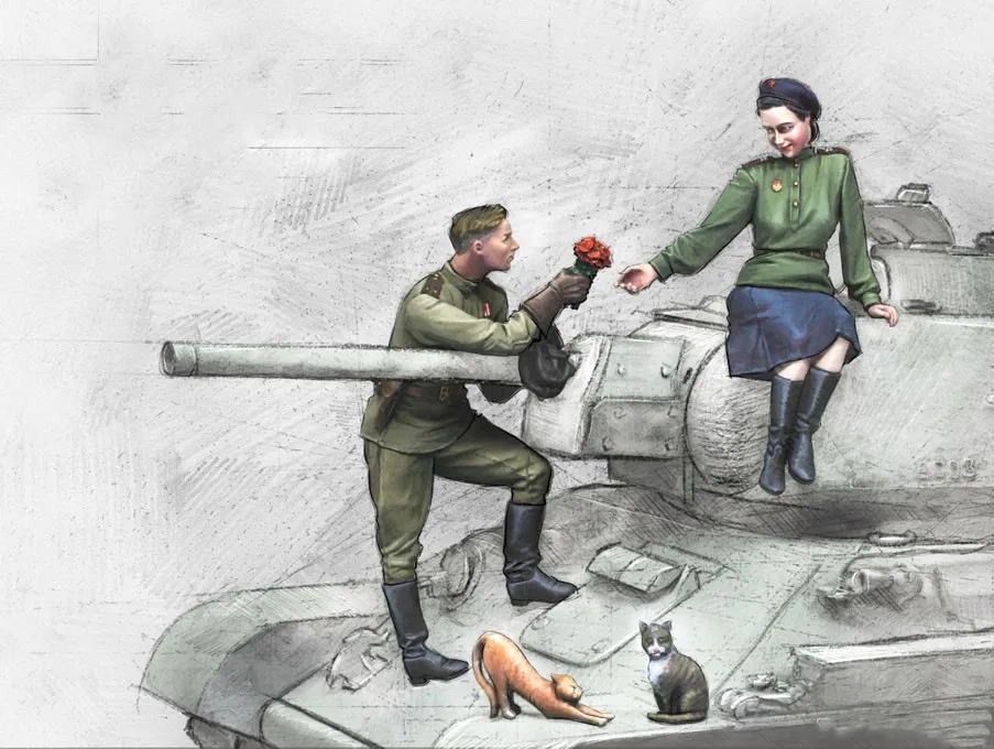 

1/35 фигурка модели из смолы GK,Love in Wartime, несобранный и Неокрашенный комплект