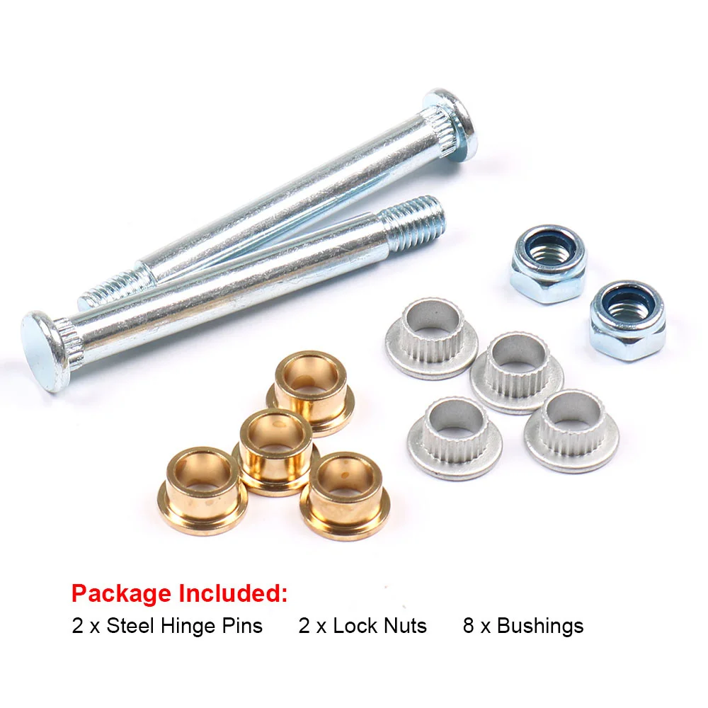 Car Front Door Hinge Pin & Bushing Repair Kit 2 Pins Lock Nuts 1 Door For Ford Lincoln For Mercury Explorer Sport BX102121