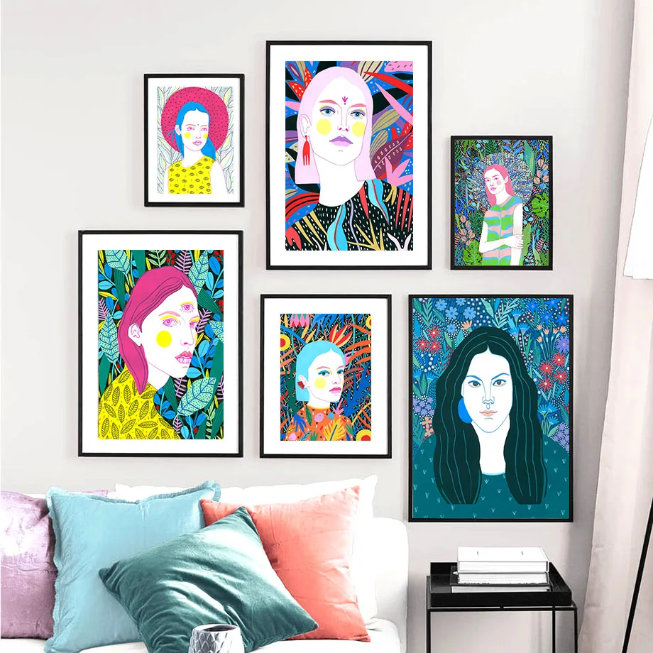 Abstract Makeup Girl Fashion Personality Wall Art Canvas Painting Nordic Posters And Prints Wall Pictures For Living Room Decor