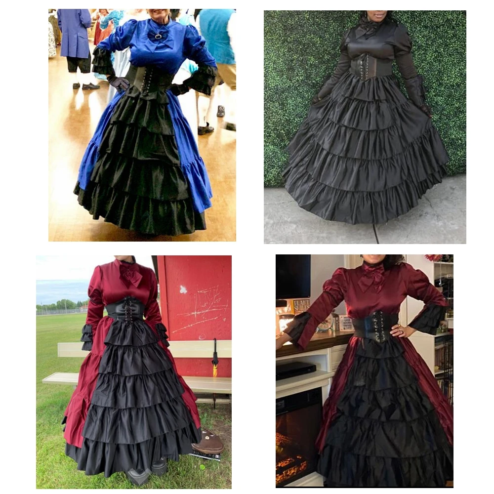 Gothic Dress Costume Nadja Victorian Period Steampunk Queen Vampire Dress Reenactment Theater Ball Gown