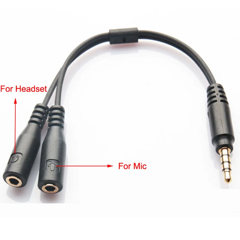 Аудио штекер Bochara 3,5 мм на гнездо 3,5 мм + Y-разветвитель для микрофона, караоке-кабель для смартфона
