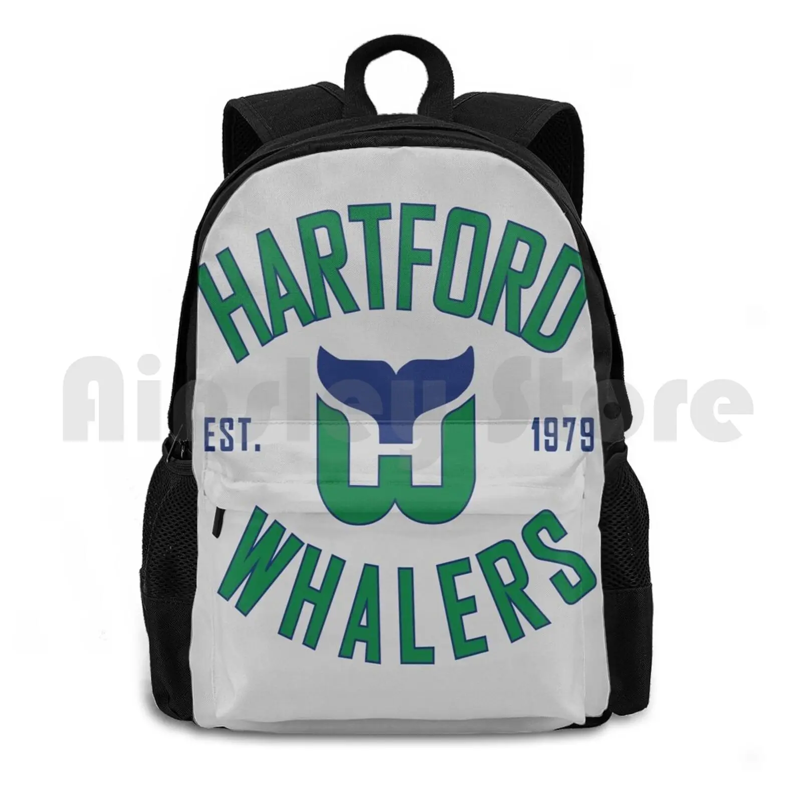 Whalers Ct Outdoor Hiking Backpack Riding Climbing Sports Bag Hockey Puck Stick Whalers National Hockey League Ice Ice Hockey