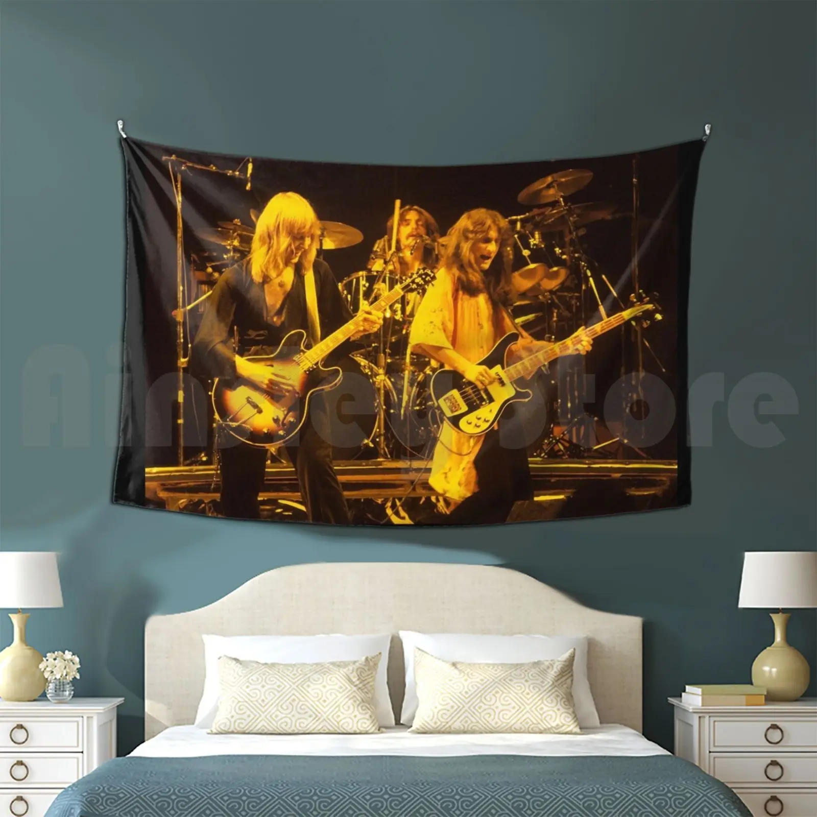 Yellow Light Concer Peart Tapestry Living Room Bedroom Metal Music Rush Neil Heavy Metal 1970s Black Metal Punk