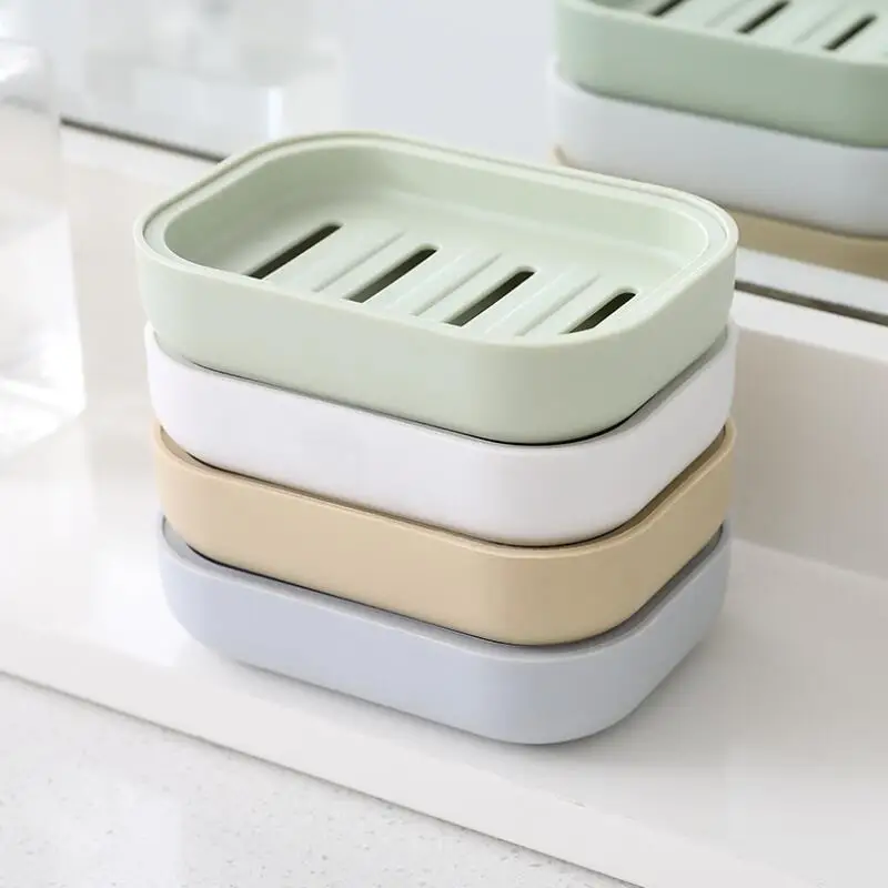 Double soap box 4 colors creative travel portable environmentally and durable soap dish bathroom supplies LX8905