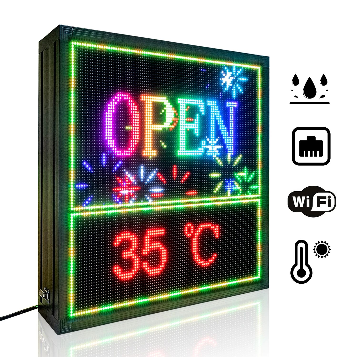 83.6CM Double Sided P8 Full Color Waterproof Outdoor Led Display Video Images Text Message Board Support Customized Size