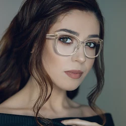 Transparent Clear Glasses Frame Women Cat Eye Optical Eyeglasses Frames For Women Fashion Sexy Fake Glasses Spectacles RW2005