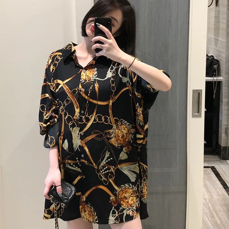 casual loose shirts dress oversized Women's chiffon Blouses Spring Summer Long sleeve Tops Blusas Mujer