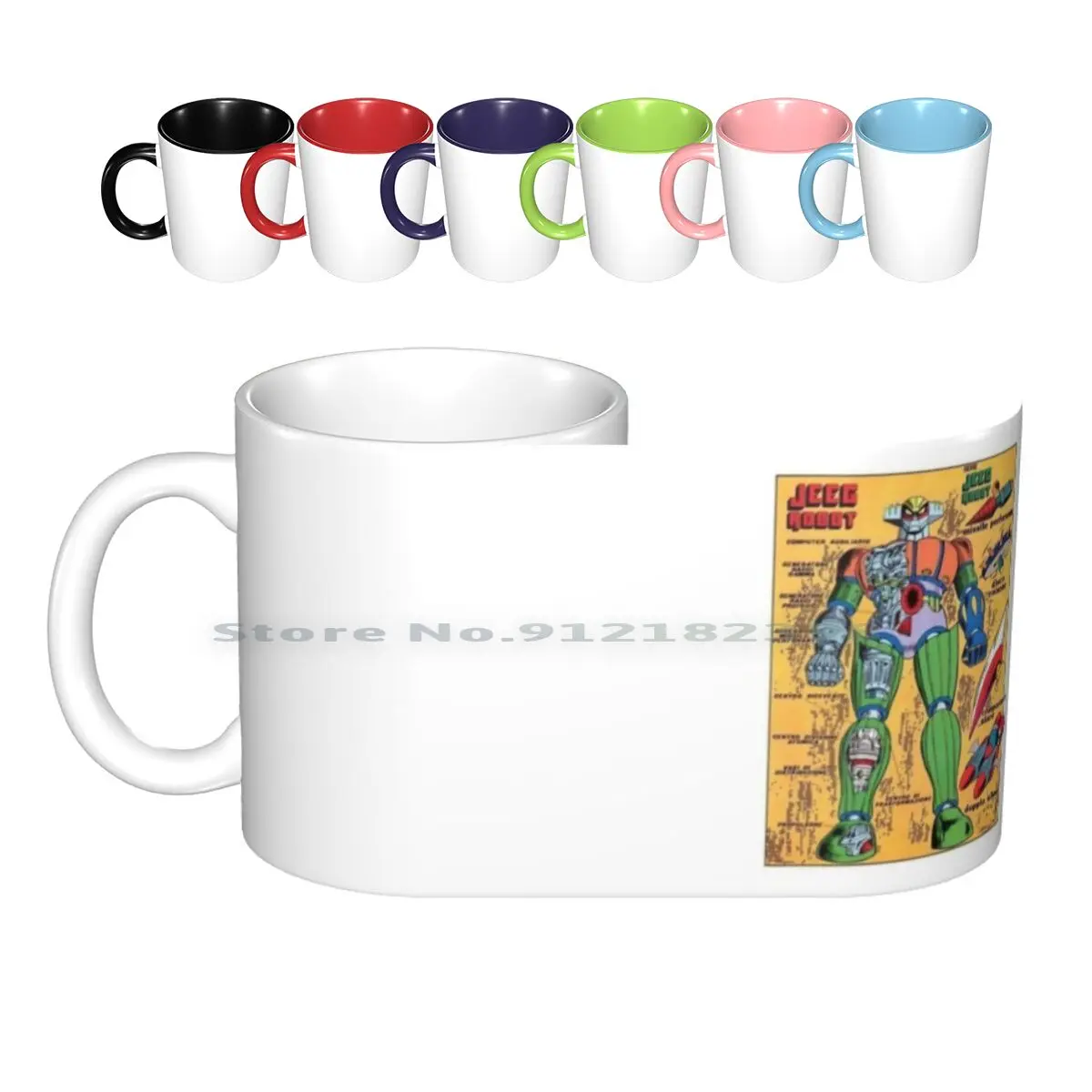 Robot Jeeg Ceramic Mugs Coffee Cups Milk Tea Mug Robot Japanese Jeeg Geeg Shogun Anime Manga Superhero Comic Sci Fi Toy