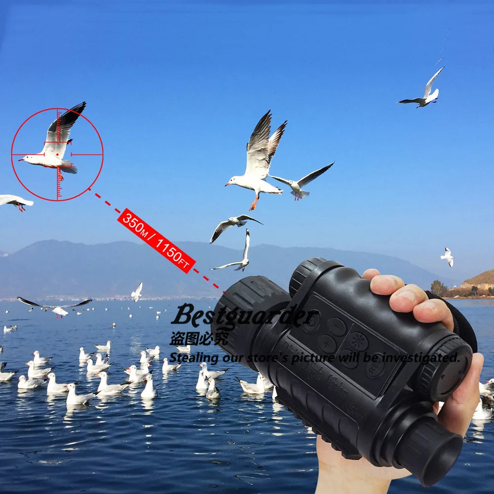 Bestguarder 6x50mm Night Vision Telescope Infrared 350m 5MP HD Camera Hunting Binoculars Optical Night Sight Scope IR Monocular