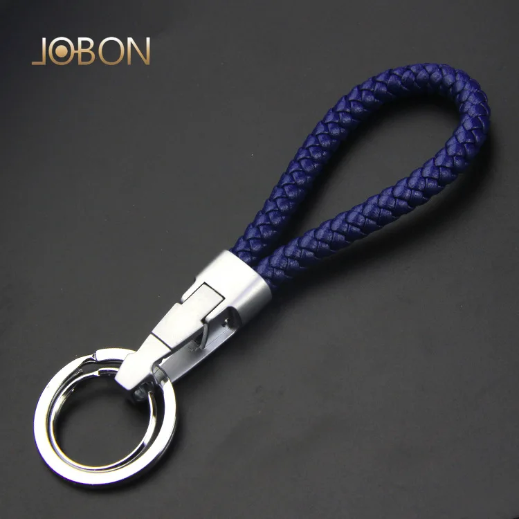Jobon Women Men Fashion Braided Rope Car Keychain Luxury Custom Lettering for Key Ring Holder Bag Pendant Best Gift for Jewelry