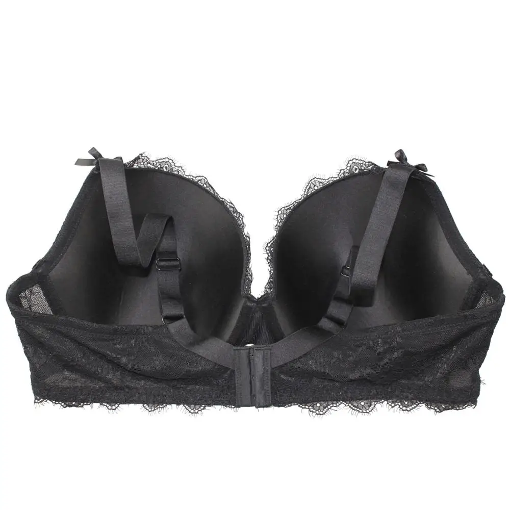 1681Solid Color Black Push Up Lingerie Sexy Lace Bra Adjustable Shoulder Strap Underwear 30-32-34-36-38-40-42-46