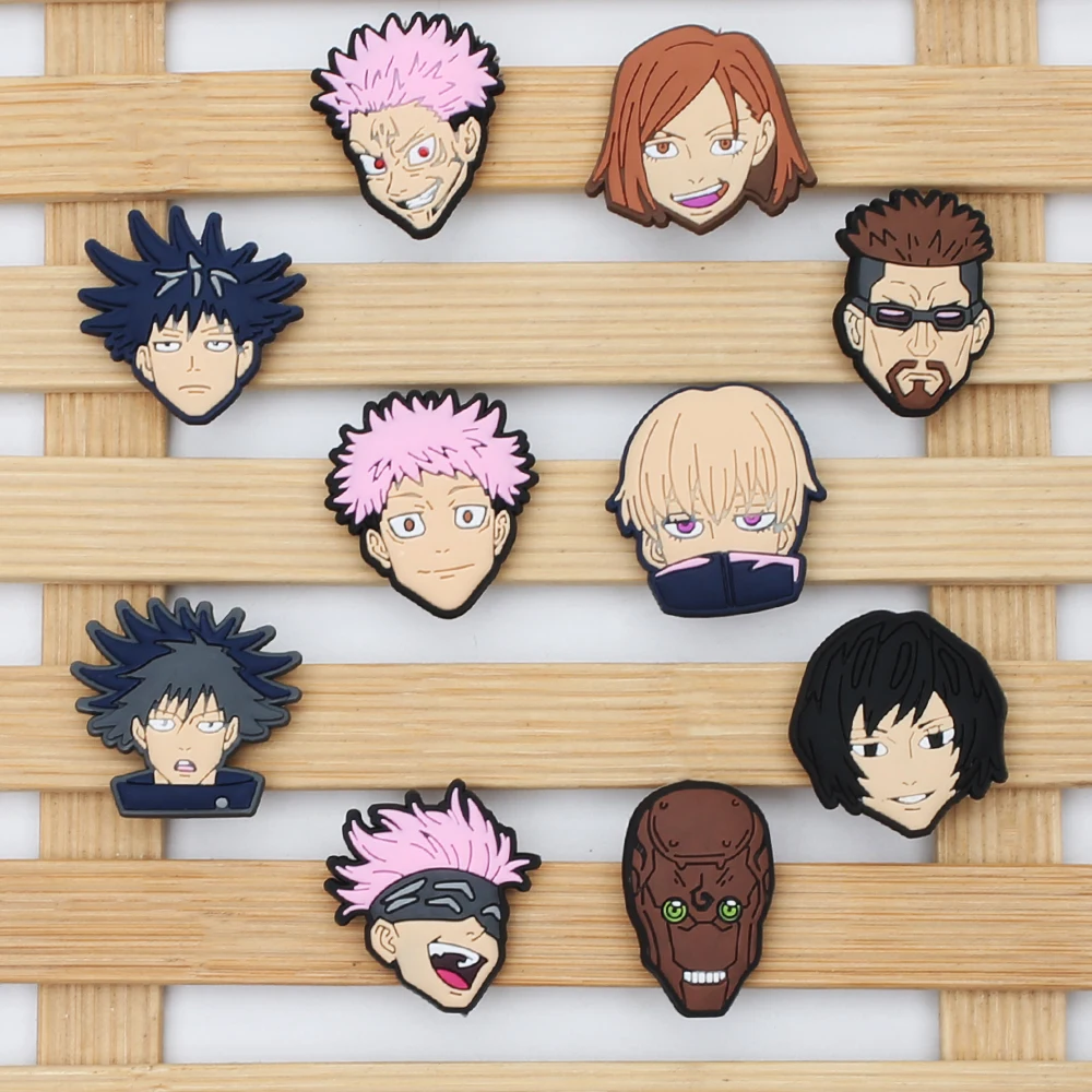 1pcs 만화 애니메이션 구두 매력 Jujutsu Kaisen 일본 DIY 액세서리 맞는 나막신 샌들 PVC 장식, 어린이 파티 X-mas 선물