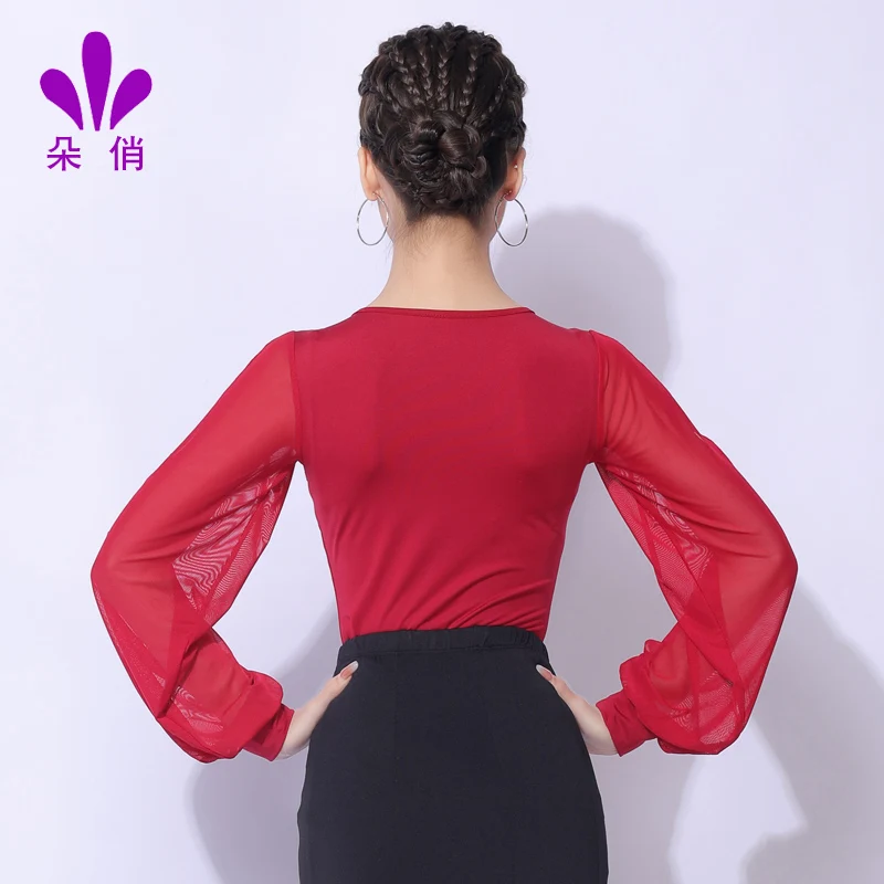 2021 nowa koszulka do tańca latynoskiego kobiet/dziewcząt/pani nowa seksowna Salsa/sala balowa/Tango/Cha Cha/Rumba/Samba/Latin top do tańca