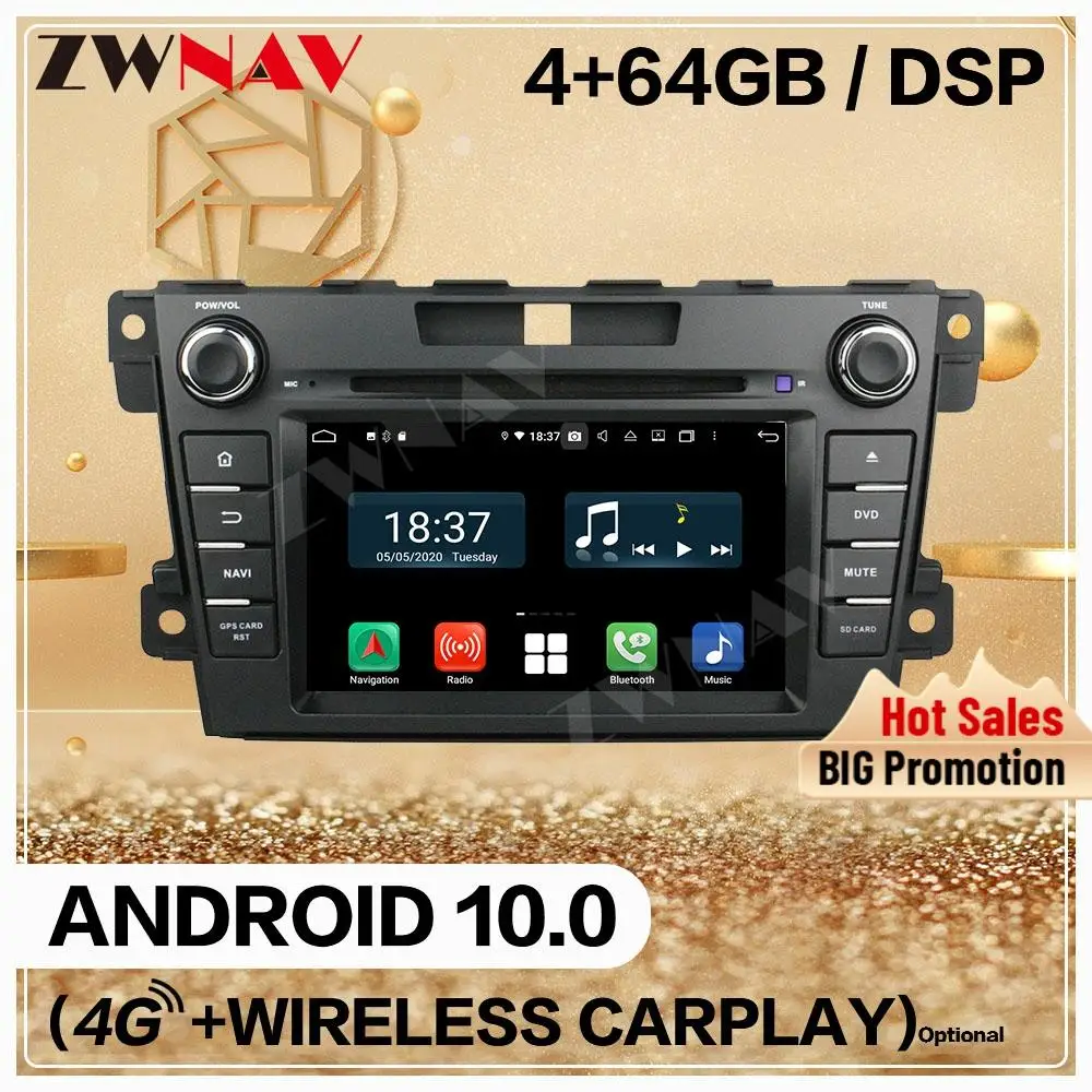 128GB For Mazda CX-7 2007 2008 2009 2010 2011 2012 2013 2014 2015 2016 Android 10 Player Screen Audio Radio Stereo GPS Head Unit