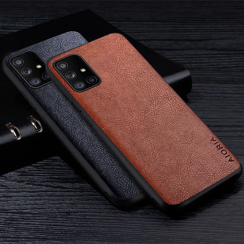 Leather Case For Samsung Galaxy A51 A71 4G 5G Luxury Business Style Retro Litchi Pattern Back Cover for samsung A51 A71 4g case