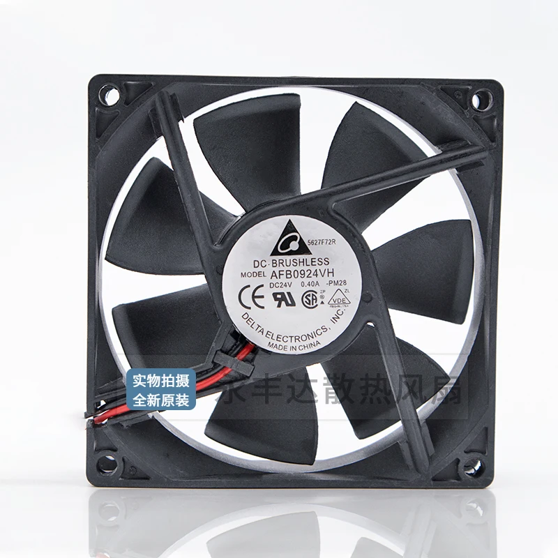 

Delta Electronics AFB0924VH PM28 DC 24V 0.40A 90x90x25mm 2-Wire Server Cooling Fan