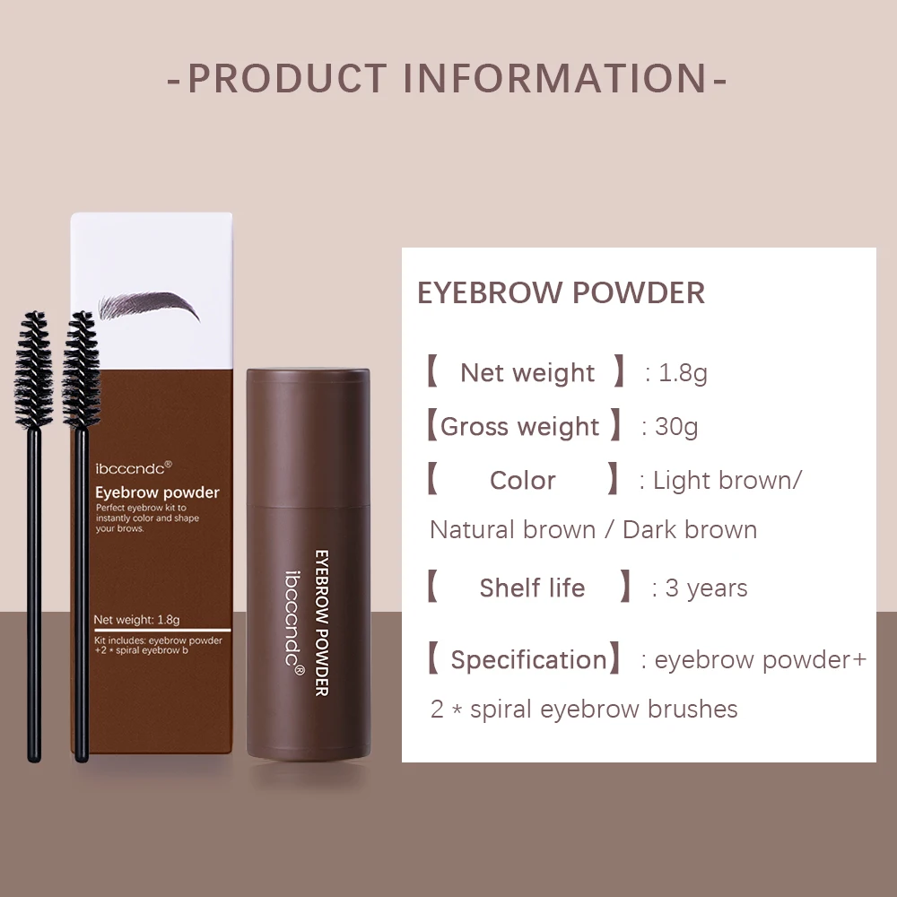 Professional One Step Eyebrow แสตมป์ Shaping Kit Eye Brow Stamp แต่งหน้าชุด2แปรงสีน้ำตาล Eyebrow Powder Seal