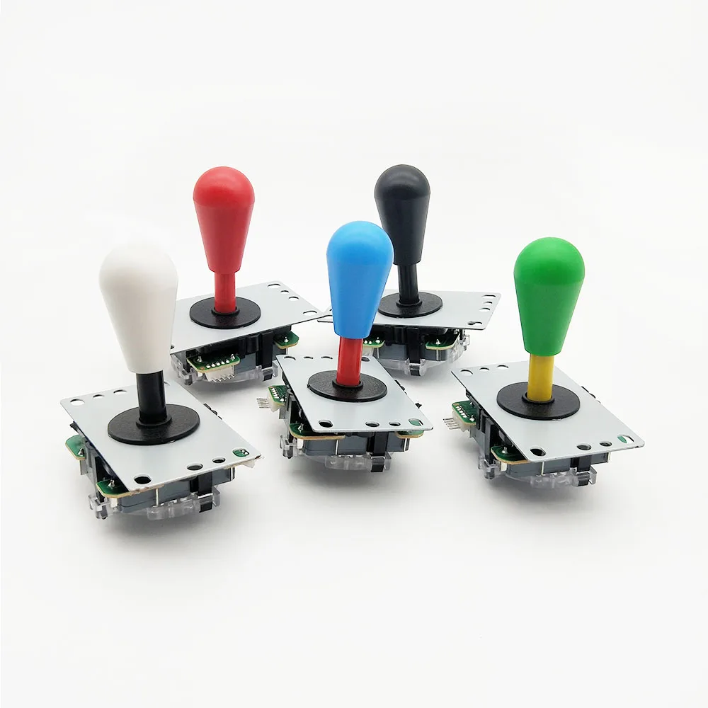 Copy Sanwa-Arcade Game Machine, 5Pin 8Way Joystick, Multi Color, HAPP Ellipse Ball, Red Stick Cover, High Quality, 2 Pcs