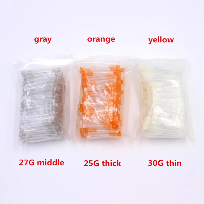 100pcs Dental Sterile Endodontic Irrigation Needle Tips 25G/27G/30G Plain Ends Notched Endo needle tip Syringe Dentist Tools Lab