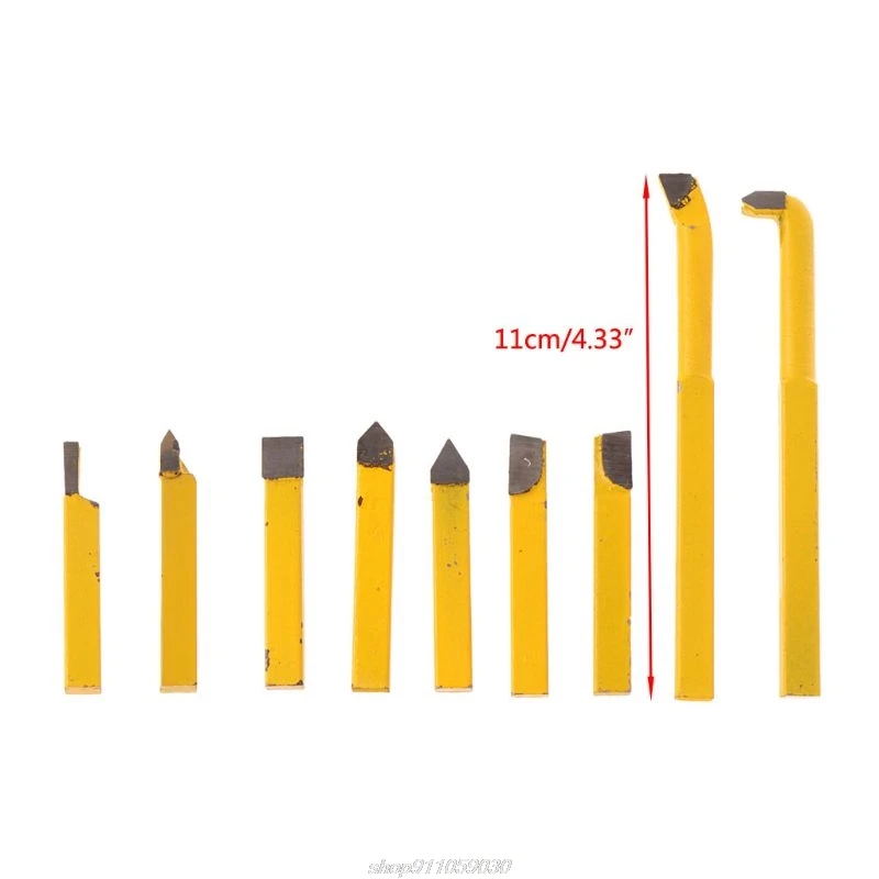 9Pcs 8x8mm Tipped Lathe Metal Cutter Bit Cutting Tool Set Turning Boring Jy12 21 Dropship