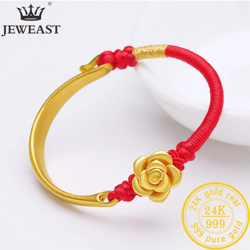 

JLZB 24K Pure Gold Bracelet Real 999 Solid Gold Bangle Upscale Beautiful Romantic Trendy Classic Jewelry Hot Sell New 2023