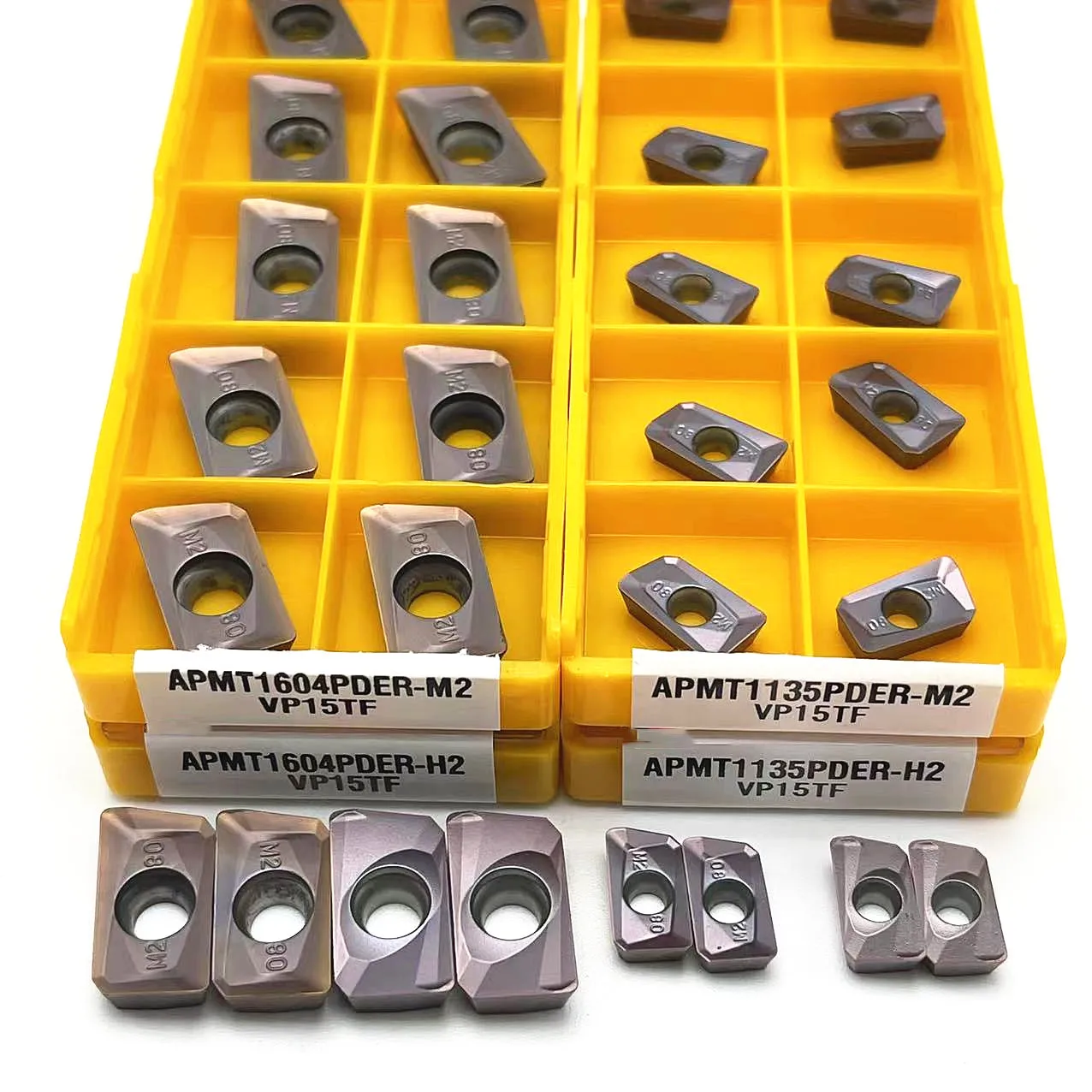 APMT1604 M2 VP15TF APMT1604 H2 VP15TF APMT1135 M2 VP15TFCarbide final herramienta de fresado inserción de fresado CNC APMT1604PDER a insertar