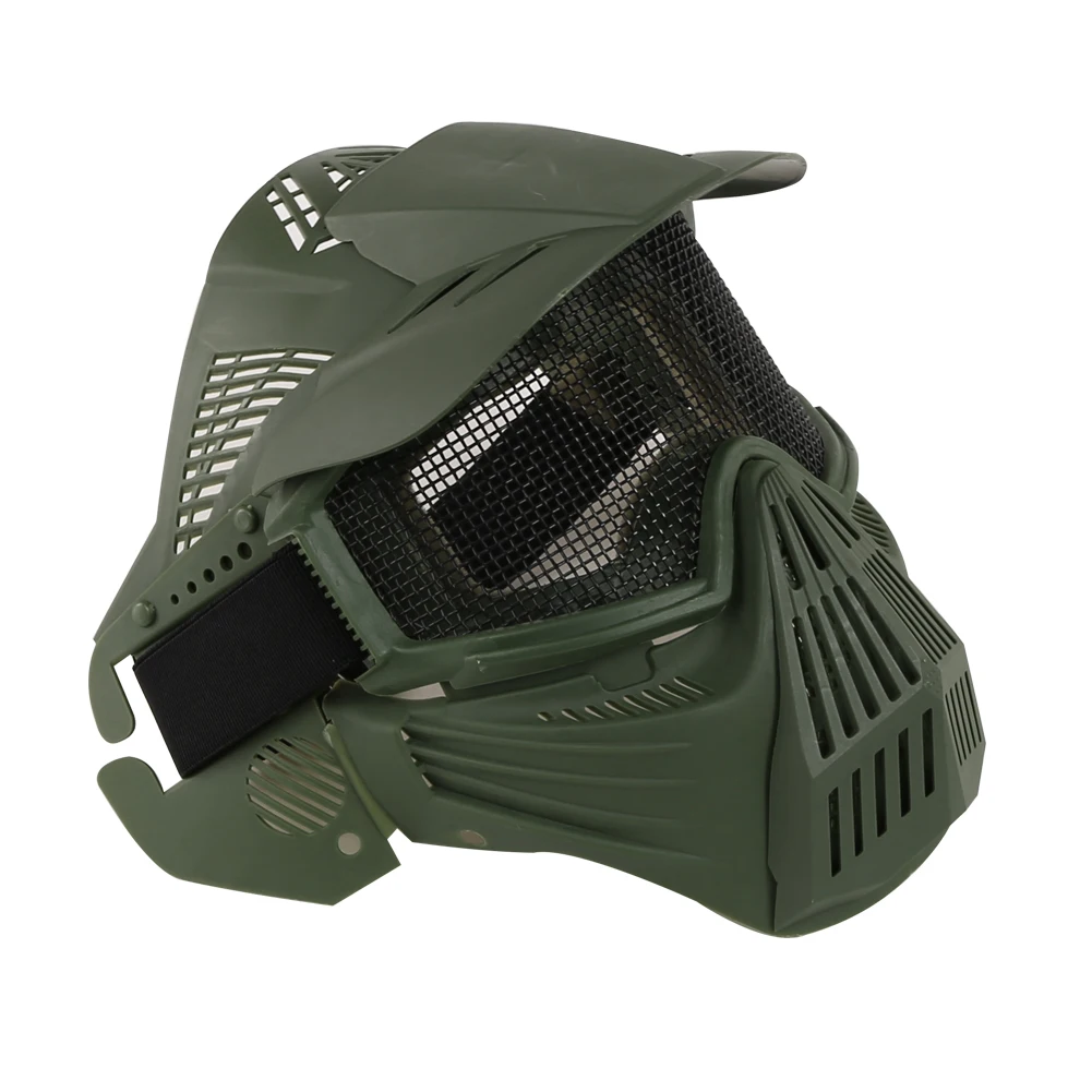 Tactical Full Face Mask Paintball Metal Steel Mesh Mask Breathable Airsoft Shooting Protective Mask Wargame Military Hunting